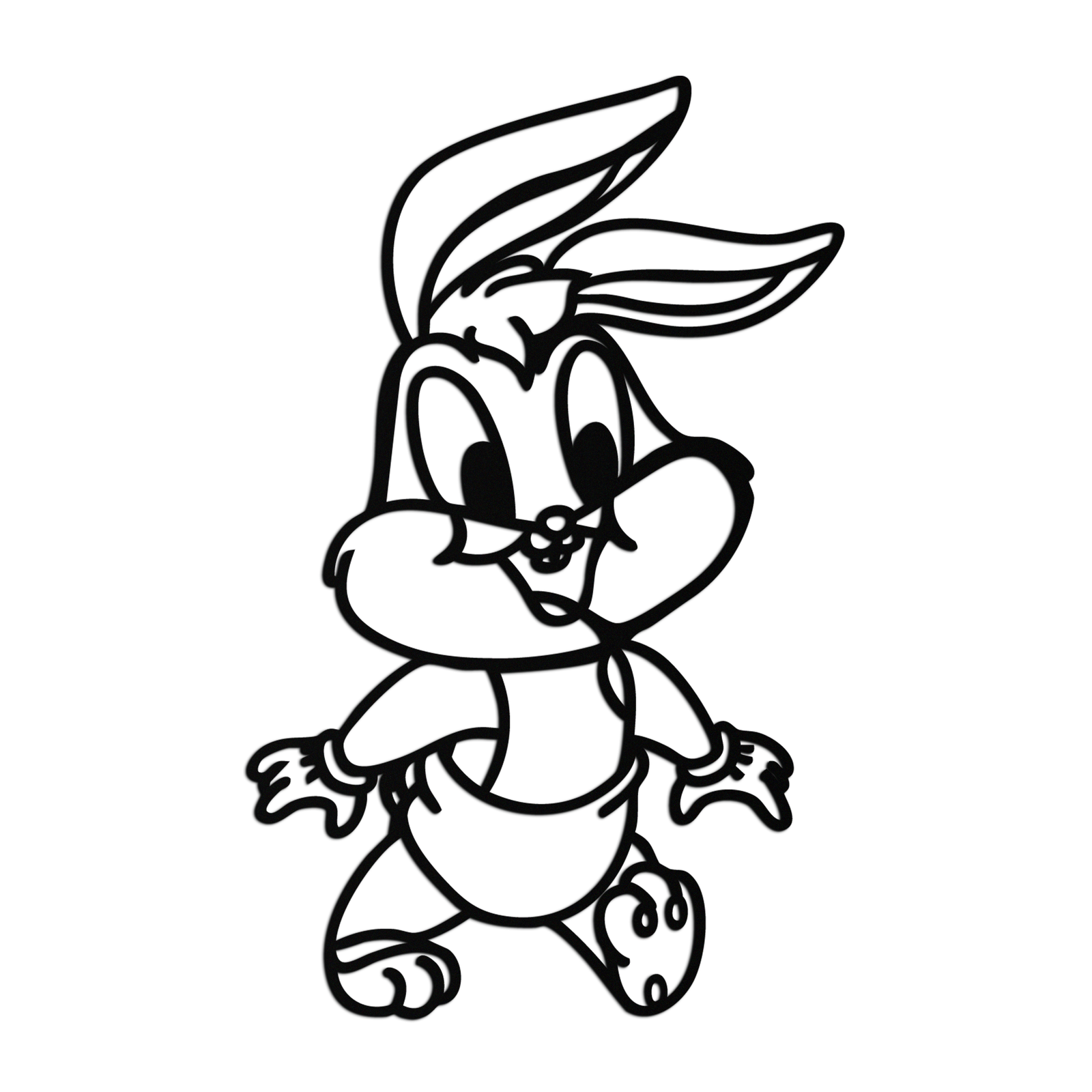 Baby Bugs Bunny Metal Duvar Sanatı – Hayranlar İçin Klasik Çizgi Film Karakteri Silüeti - KAF659