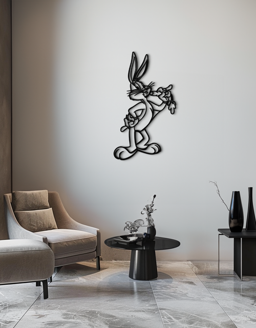 Load image into Gallery viewer, Bugs Bunny Metal Wall Art – Iconic Cartoon Character Silhouette for Fans- KAF660
