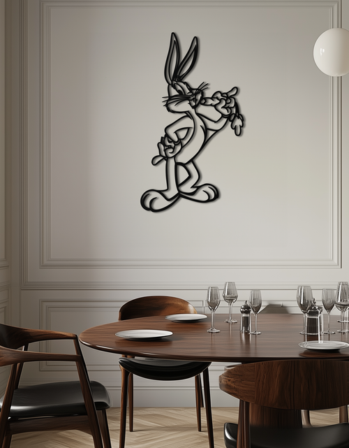 Load image into Gallery viewer, Bugs Bunny Metal Wall Art – Iconic Cartoon Character Silhouette for Fans- KAF660

