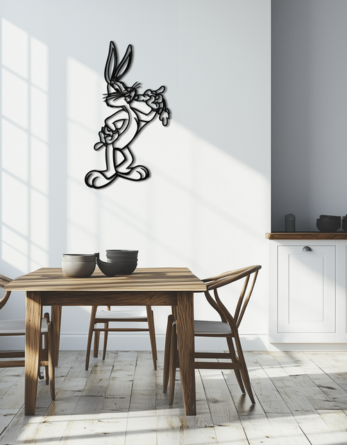 Load image into Gallery viewer, Bugs Bunny Metal Wall Art – Iconic Cartoon Character Silhouette for Fans- KAF660
