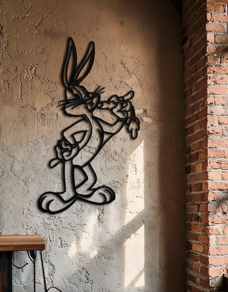 Bugs Bunny Metal Duvar Sanatı – Hayranlar İçin İkonik Çizgi Film Karakteri Silüeti - KAF660