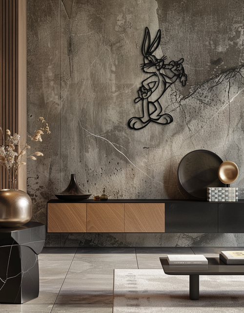 Load image into Gallery viewer, Bugs Bunny Metal Wall Art – Iconic Cartoon Character Silhouette for Fans- KAF660
