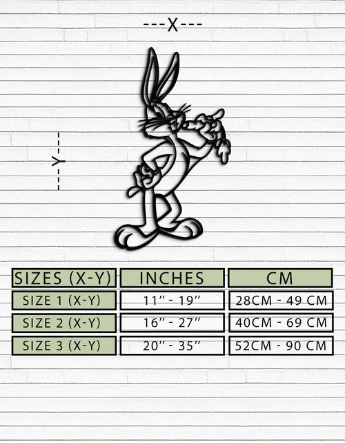 Load image into Gallery viewer, Bugs Bunny Metal Wall Art – Iconic Cartoon Character Silhouette for Fans- KAF660

