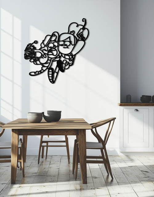 Load image into Gallery viewer, Mabel &amp; Dipper Pines Metal Wall Art – Gravity Falls-Inspired Silhouette for Fans- KAF661
