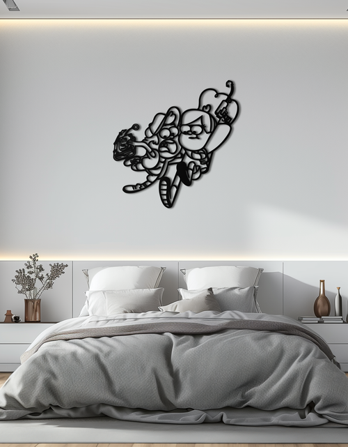 Load image into Gallery viewer, Mabel &amp; Dipper Pines Metal Wall Art – Gravity Falls-Inspired Silhouette for Fans- KAF661
