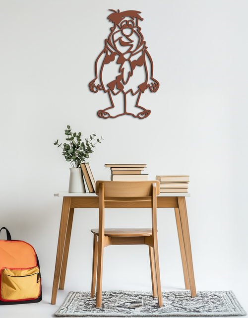 Load image into Gallery viewer, Fred Flintstone Metal Wall Art – Iconic Cartoon Character Silhouette for Fans- KAF662
