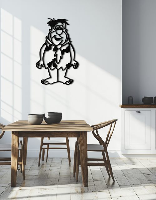 Load image into Gallery viewer, Fred Flintstone Metal Wall Art – Iconic Cartoon Character Silhouette for Fans- KAF662
