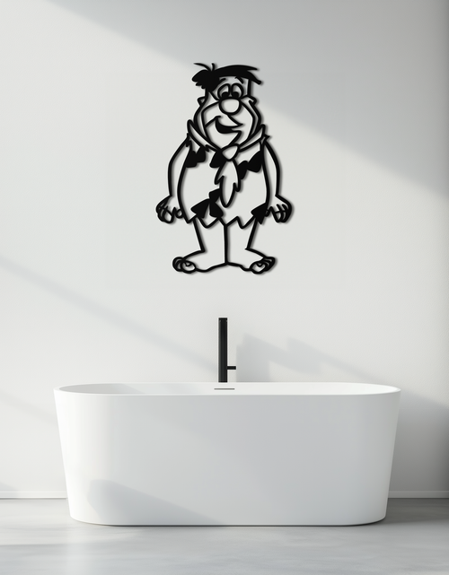 Load image into Gallery viewer, Fred Flintstone Metal Wall Art – Iconic Cartoon Character Silhouette for Fans- KAF662
