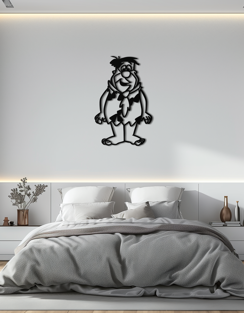 Load image into Gallery viewer, Fred Flintstone Metal Wall Art – Iconic Cartoon Character Silhouette for Fans- KAF662
