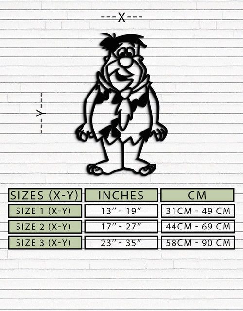 Load image into Gallery viewer, Fred Flintstone Metal Wall Art – Iconic Cartoon Character Silhouette for Fans- KAF662
