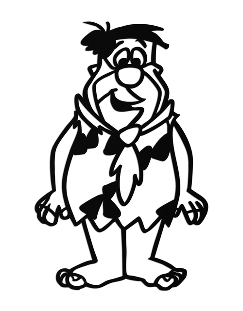 Load image into Gallery viewer, Fred Flintstone Metal Wall Art – Iconic Cartoon Character Silhouette for Fans- KAF662
