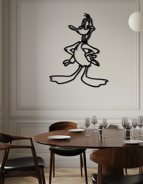 Resmi Galeri görüntüleyicisine yükleyin, Daffy Duck Metal Duvar Sanatı – Hayranlar İçin Klasik Çizgi Film Karakteri Silüeti - KAF663
