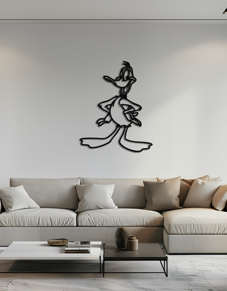 Daffy Duck Metal Wall Art – Classic Cartoon Character Silhouette for Fans- KAF663