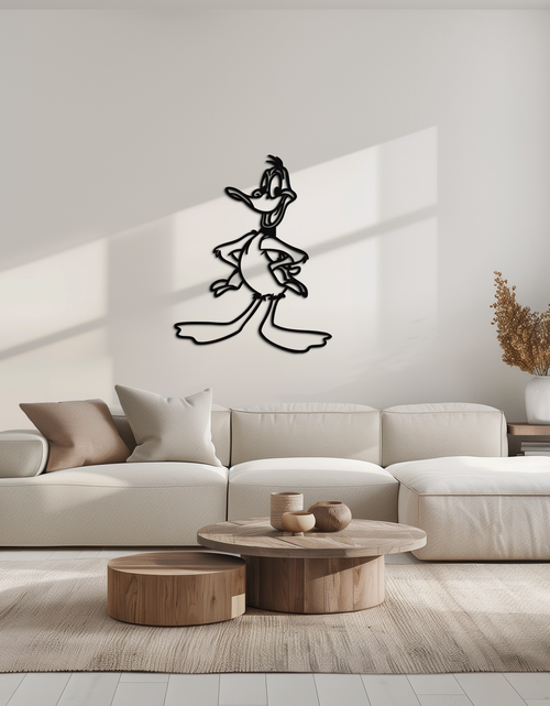 Resmi Galeri görüntüleyicisine yükleyin, Daffy Duck Metal Duvar Sanatı – Hayranlar İçin Klasik Çizgi Film Karakteri Silüeti - KAF663
