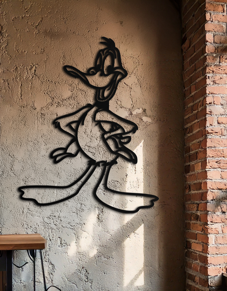 Daffy Duck Metal Wall Art – Classic Cartoon Character Silhouette for Fans- KAF663