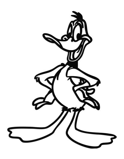 Resmi Galeri görüntüleyicisine yükleyin, Daffy Duck Metal Duvar Sanatı – Hayranlar İçin Klasik Çizgi Film Karakteri Silüeti - KAF663
