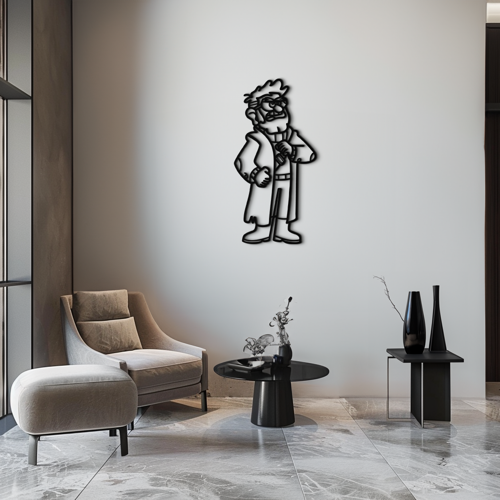 Stanford Pines Metal Wall Art – Gravity Falls-Inspired Silhouette for Fans- KAF664