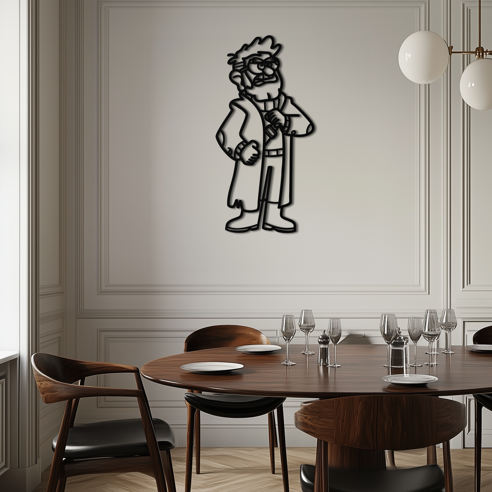 Stanford Pines Metal Wall Art – Gravity Falls-Inspired Silhouette for Fans- KAF664
