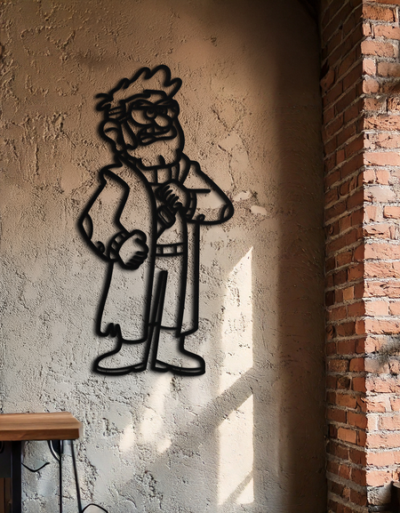 Stanford Pines Metal Duvar Sanatı – Hayranlar İçin Gravity Falls'tan Esinlenilmiş Siluet- KAF664