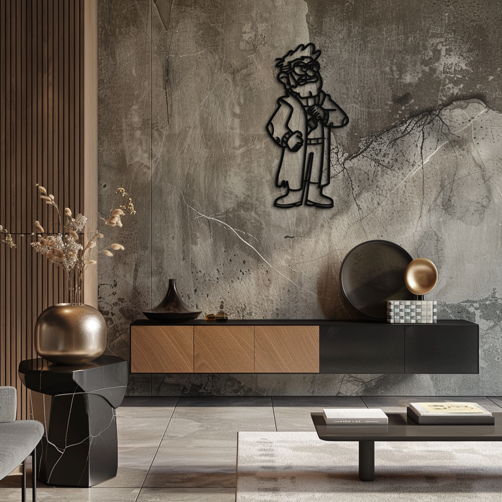 Stanford Pines Metal Wall Art – Gravity Falls-Inspired Silhouette for Fans- KAF664