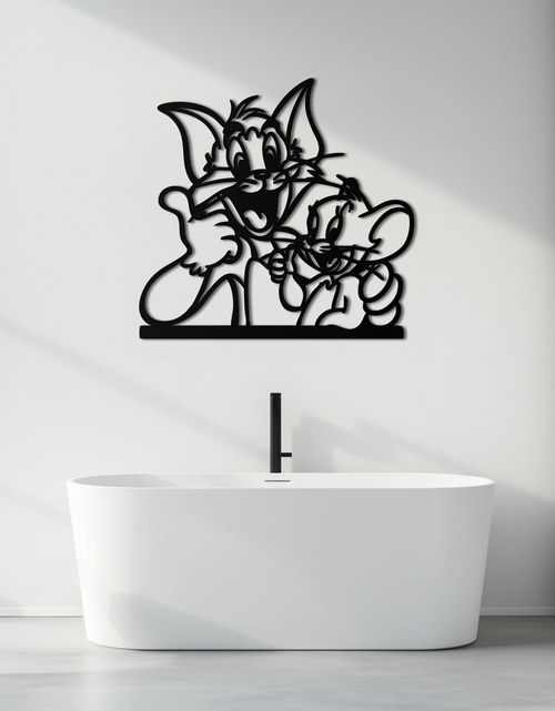 Load image into Gallery viewer, Tom and Jerry Metal Wall Art – Classic Cartoon Duo Silhouette for Fans- KAF665
