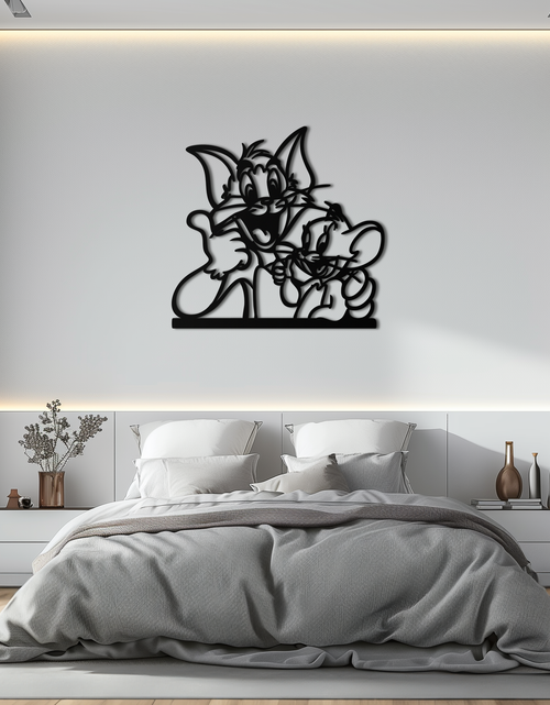 Load image into Gallery viewer, Tom and Jerry Metal Wall Art – Classic Cartoon Duo Silhouette for Fans- KAF665
