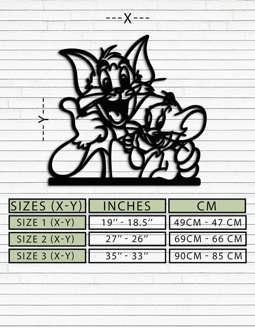 Load image into Gallery viewer, Tom and Jerry Metal Wall Art – Classic Cartoon Duo Silhouette for Fans- KAF665
