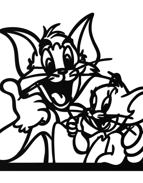 Load image into Gallery viewer, Tom and Jerry Metal Wall Art – Classic Cartoon Duo Silhouette for Fans- KAF665
