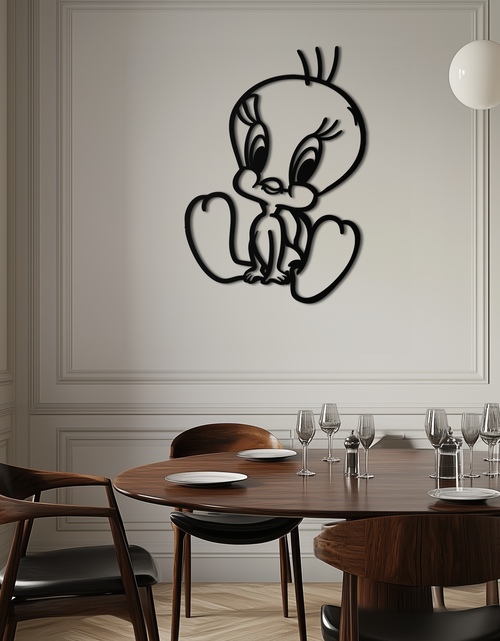 Resmi Galeri görüntüleyicisine yükleyin, Tweety Bird Metal Duvar Sanatı – Hayranlar İçin Klasik Çizgi Film Karakteri Silüeti - KAF666
