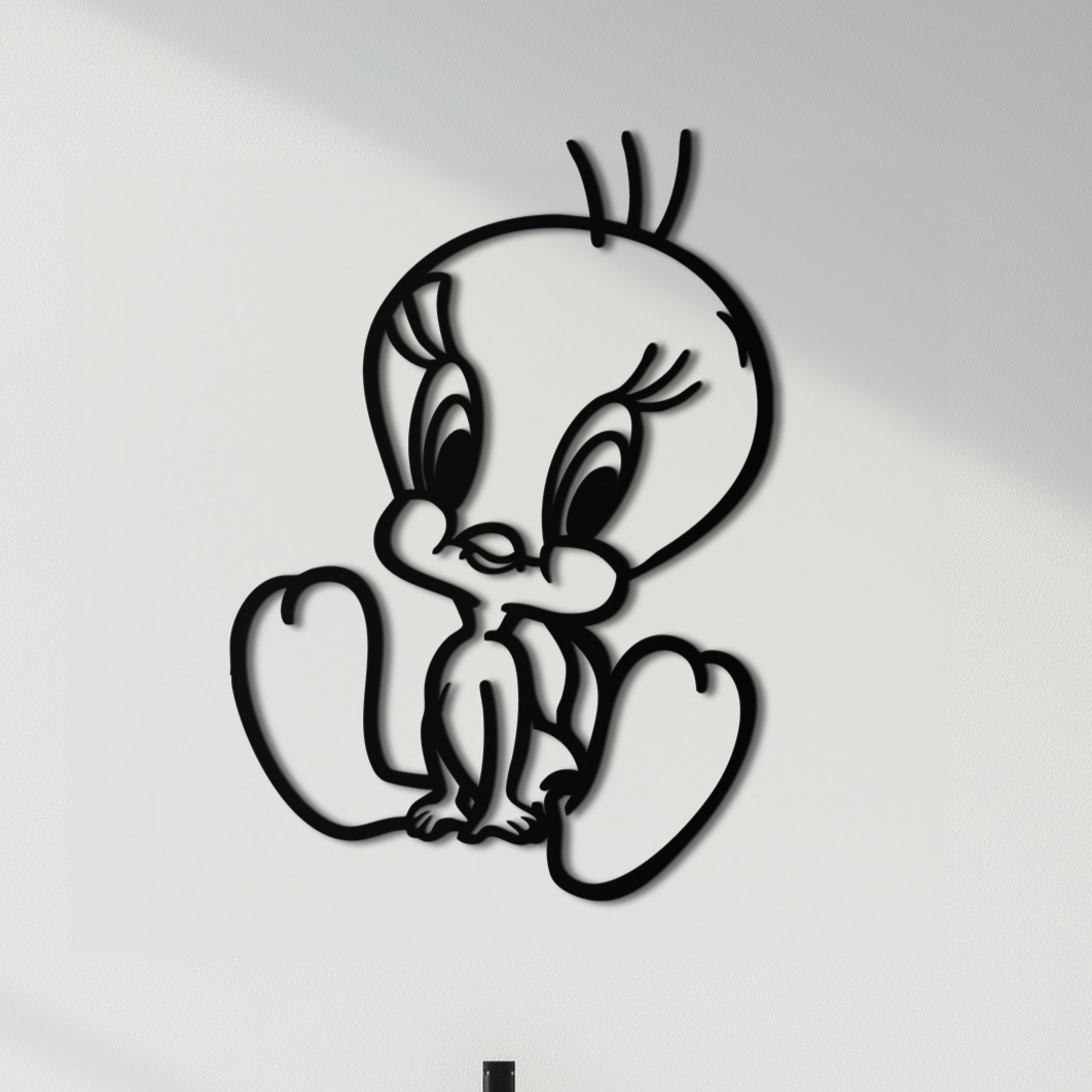 Tweety Bird Metal Duvar Sanatı – Hayranlar İçin Klasik Çizgi Film Karakteri Silüeti - KAF666
