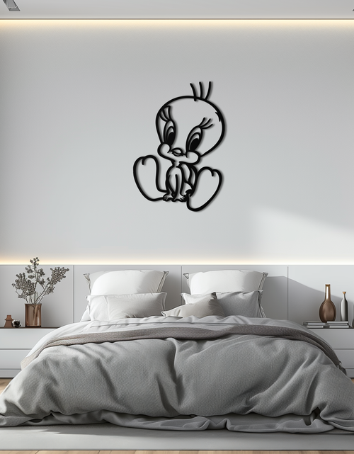 Resmi Galeri görüntüleyicisine yükleyin, Tweety Bird Metal Duvar Sanatı – Hayranlar İçin Klasik Çizgi Film Karakteri Silüeti - KAF666
