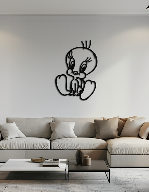 Resmi Galeri görüntüleyicisine yükleyin, Tweety Bird Metal Duvar Sanatı – Hayranlar İçin Klasik Çizgi Film Karakteri Silüeti - KAF666
