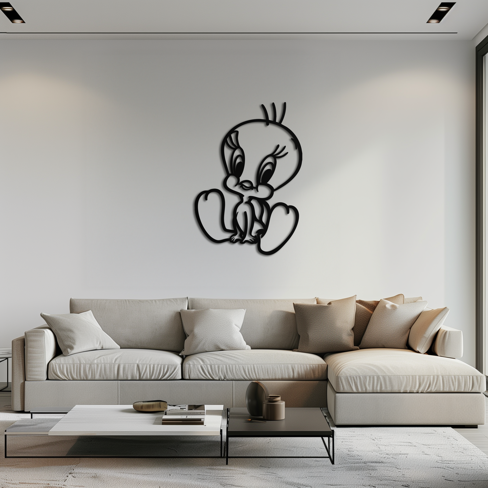 Tweety Bird Metal Duvar Sanatı – Hayranlar İçin Klasik Çizgi Film Karakteri Silüeti - KAF666