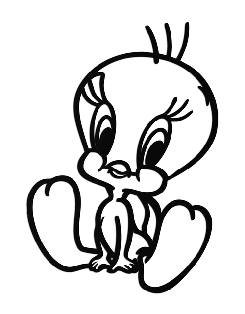 Resmi Galeri görüntüleyicisine yükleyin, Tweety Bird Metal Duvar Sanatı – Hayranlar İçin Klasik Çizgi Film Karakteri Silüeti - KAF666

