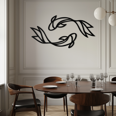 Koi Fish Metal Wall Art – Elegant Silhouette Design for Nature Lovers- KAF667