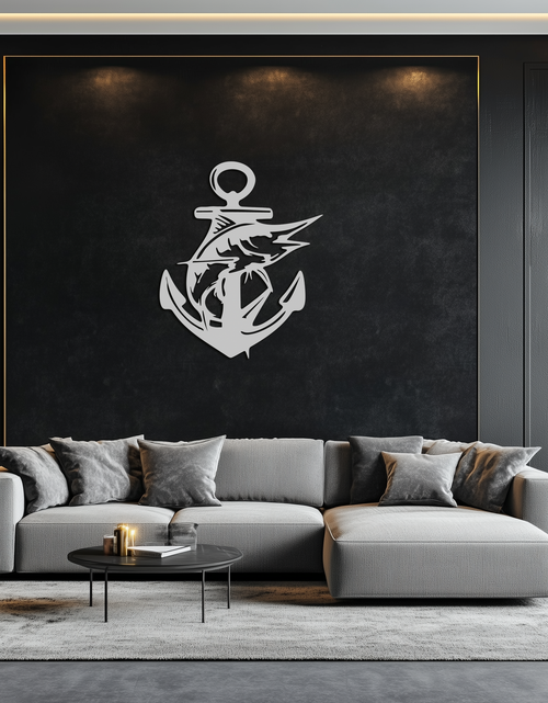 Load image into Gallery viewer, Anchor and Fish Metal Wall Art – Nautical-Inspired Design for Sea Lovers- KAF668
