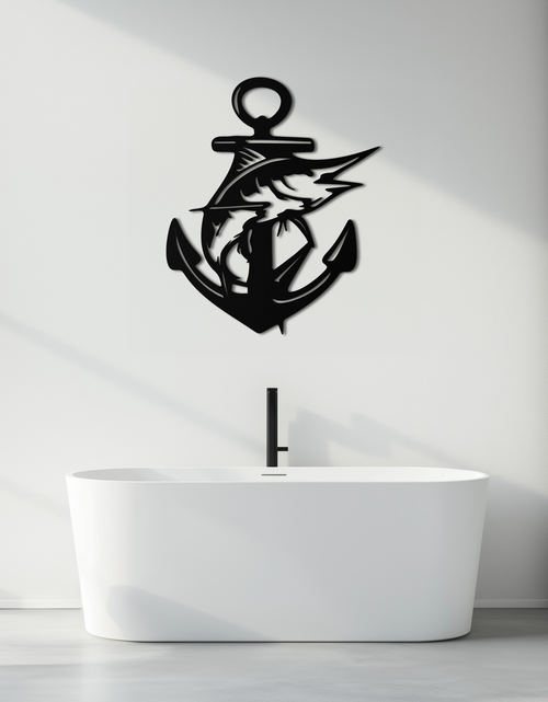 Load image into Gallery viewer, Anchor and Fish Metal Wall Art – Nautical-Inspired Design for Sea Lovers- KAF668
