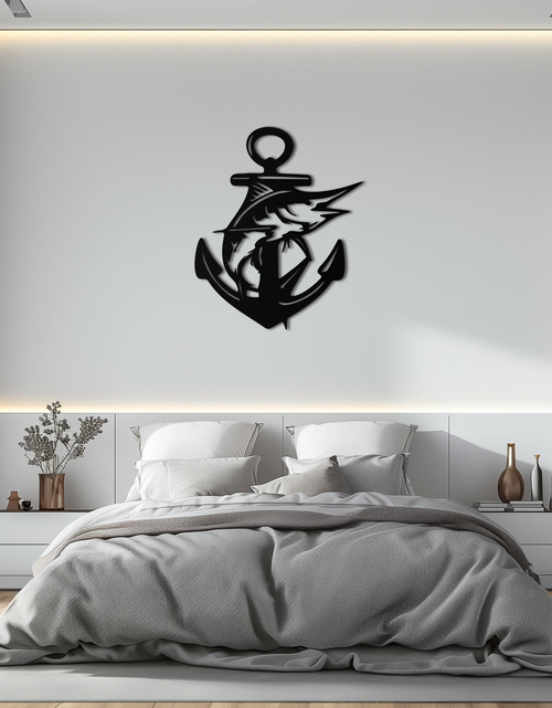 Load image into Gallery viewer, Anchor and Fish Metal Wall Art – Nautical-Inspired Design for Sea Lovers- KAF668
