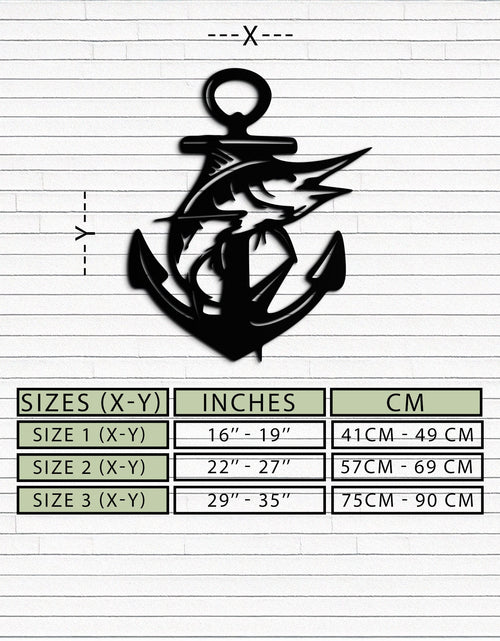 Load image into Gallery viewer, Anchor and Fish Metal Wall Art – Nautical-Inspired Design for Sea Lovers- KAF668
