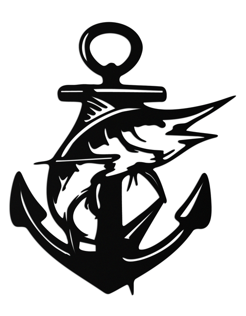 Load image into Gallery viewer, Anchor and Fish Metal Wall Art – Nautical-Inspired Design for Sea Lovers- KAF668

