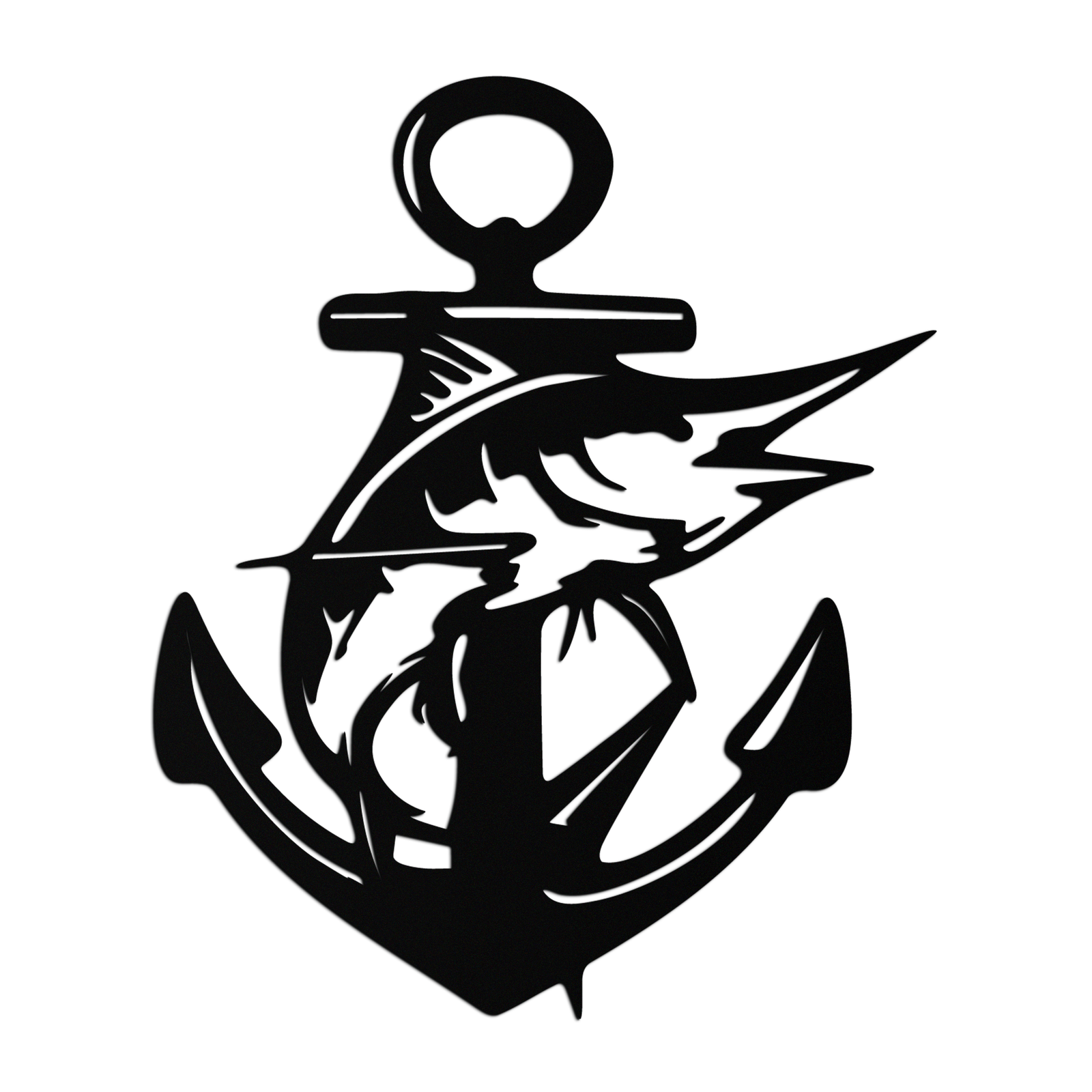 Anchor and Fish Metal Wall Art – Nautical-Inspired Design for Sea Lovers- KAF668