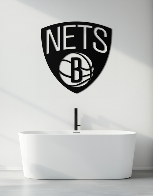 Load image into Gallery viewer, Brooklyn Nets Logo Silhouette Metal Wall Art – Modern Sports-Inspired Decor - KAF669
