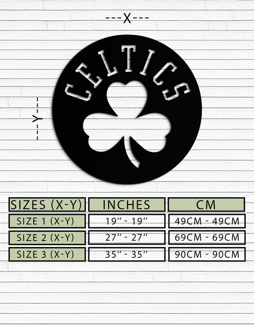 Load image into Gallery viewer, Celtics Shamrock Emblem Metal Wall Art – Bold Round Sports Decor for Fans- KAF671
