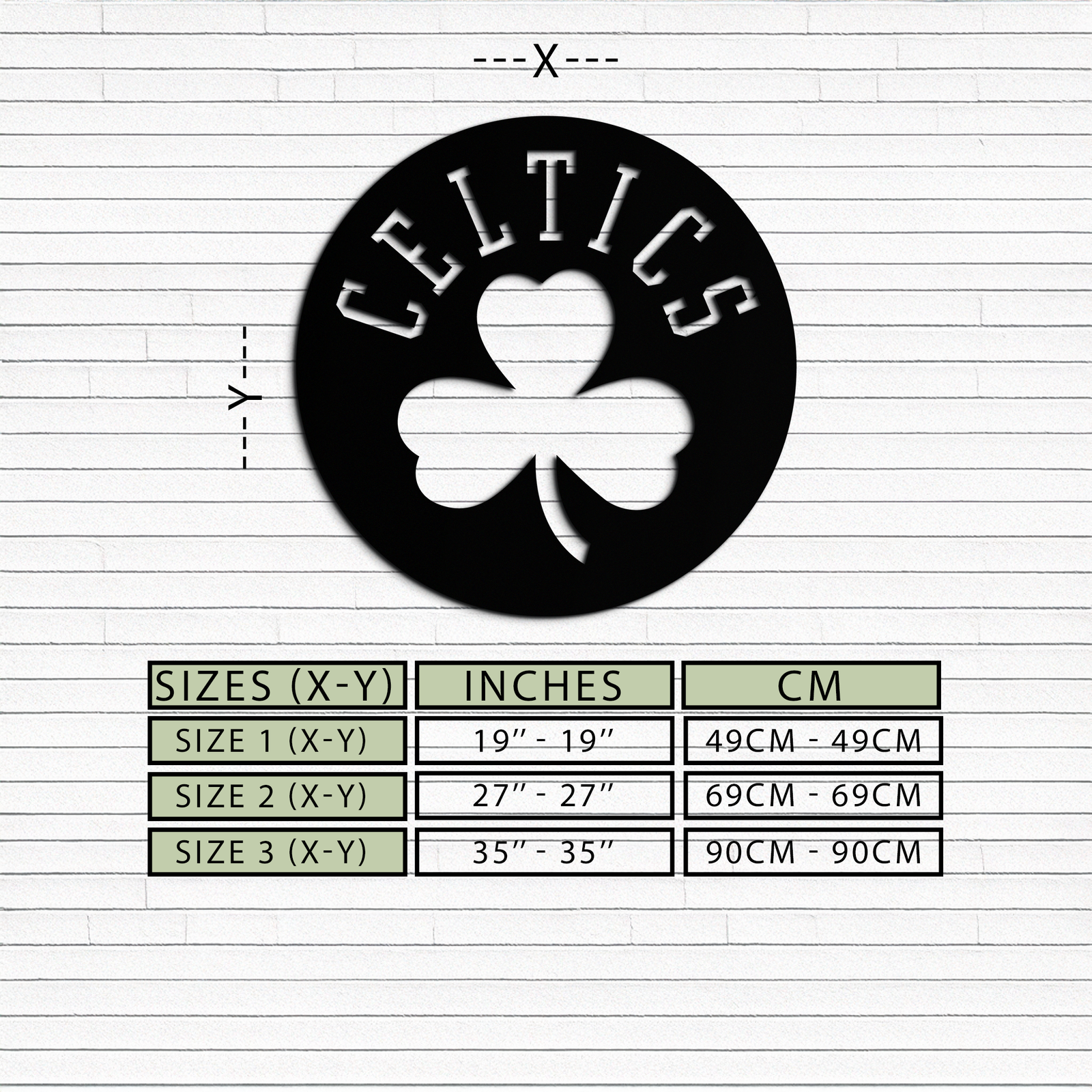 Celtics Shamrock Emblem Metal Wall Art – Bold Round Sports Decor for Fans- KAF671