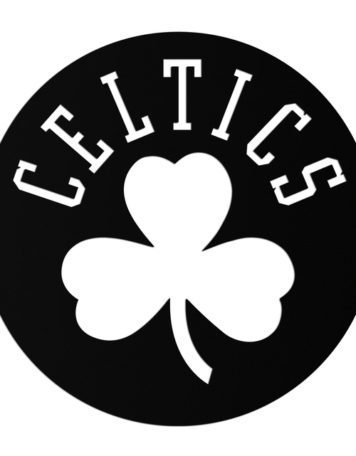 Load image into Gallery viewer, Celtics Shamrock Emblem Metal Wall Art – Bold Round Sports Decor for Fans- KAF671
