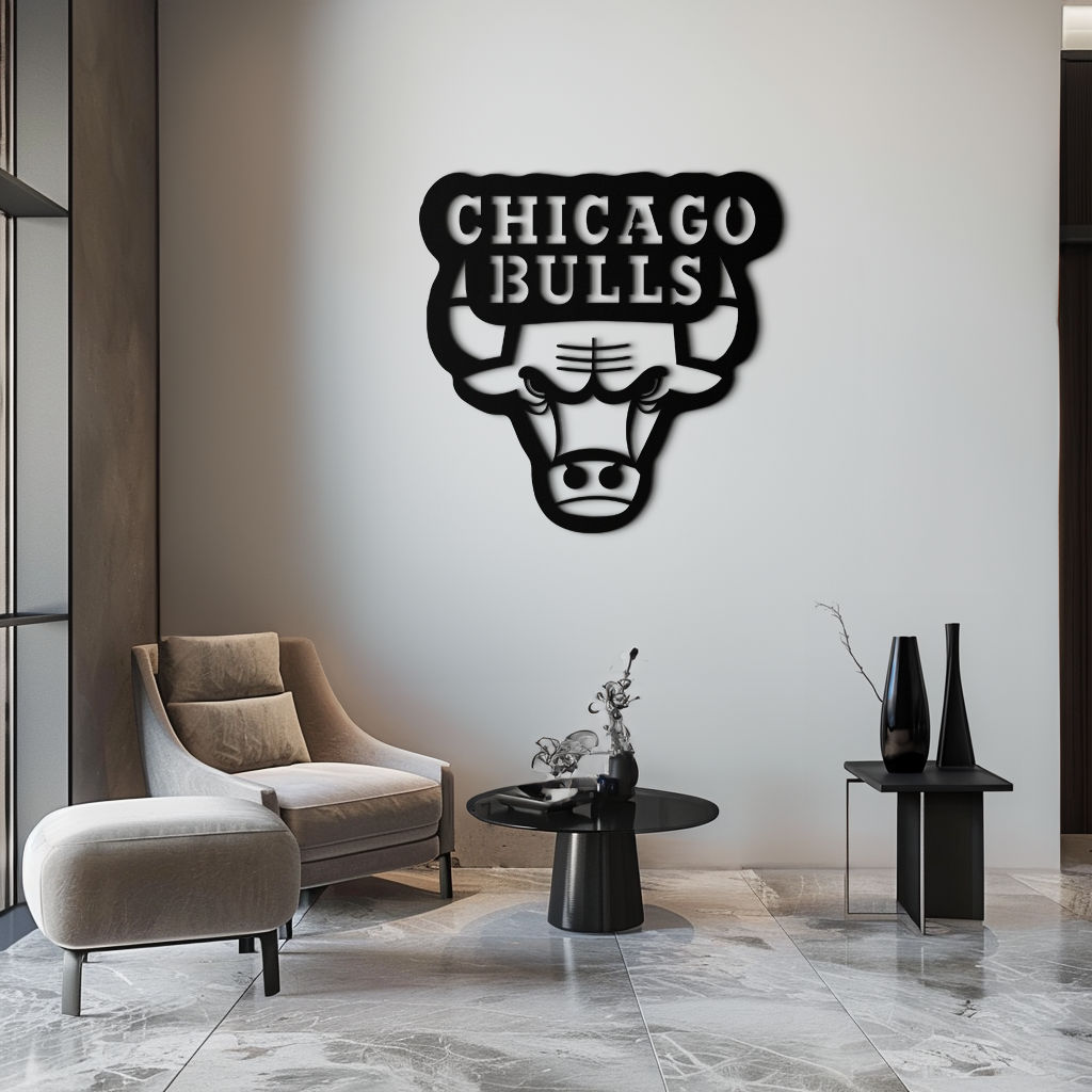 Chicago Bulls Logo Metal Duvar Sanatı – Spor Hayranları için Simgesel NBA Takım Amblemi- KAF672