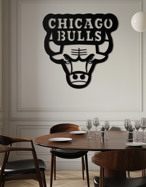Resmi Galeri görüntüleyicisine yükleyin, Chicago Bulls Logo Metal Duvar Sanatı – Spor Hayranları için Simgesel NBA Takım Amblemi- KAF672
