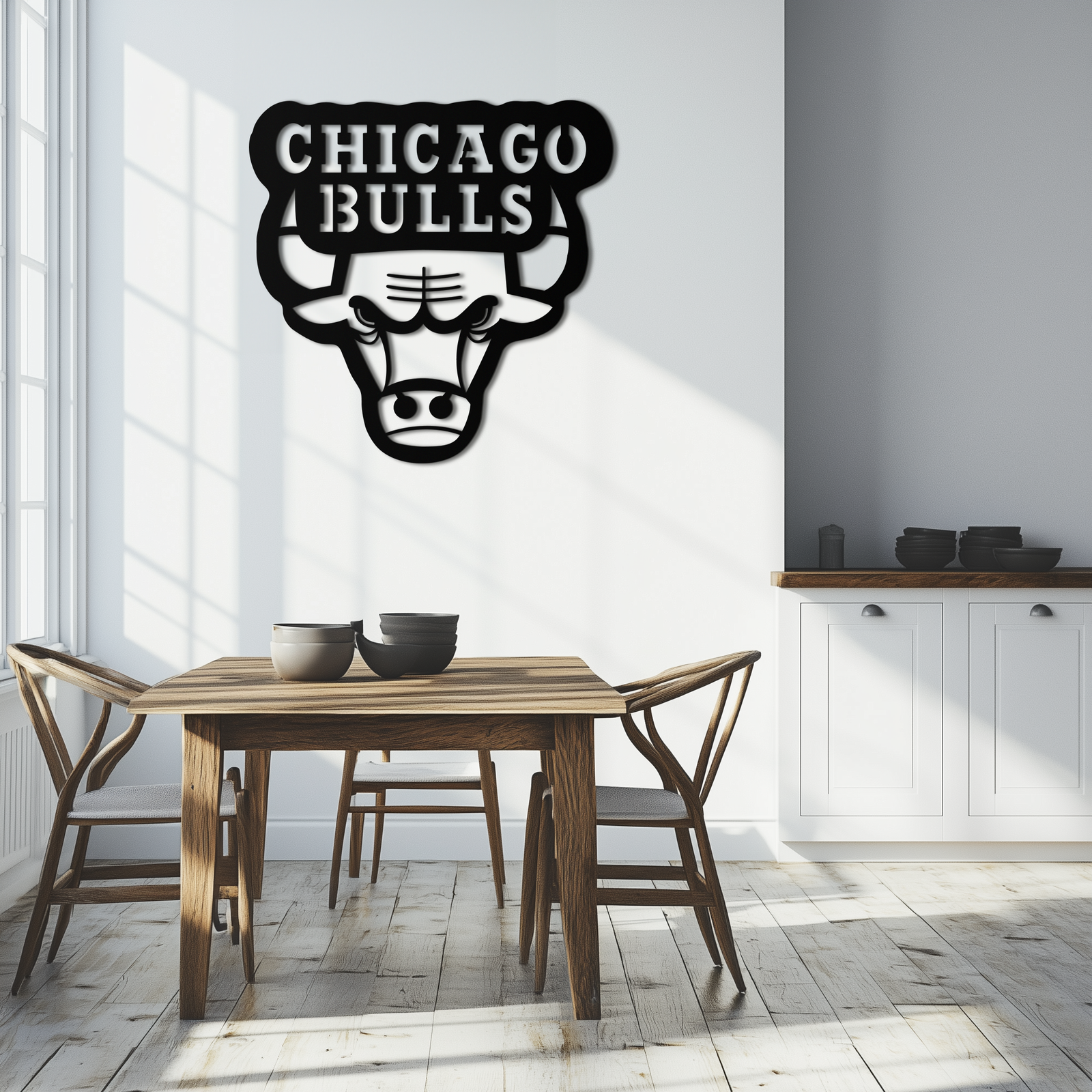 Chicago Bulls Logo Metal Duvar Sanatı – Spor Hayranları için Simgesel NBA Takım Amblemi- KAF672