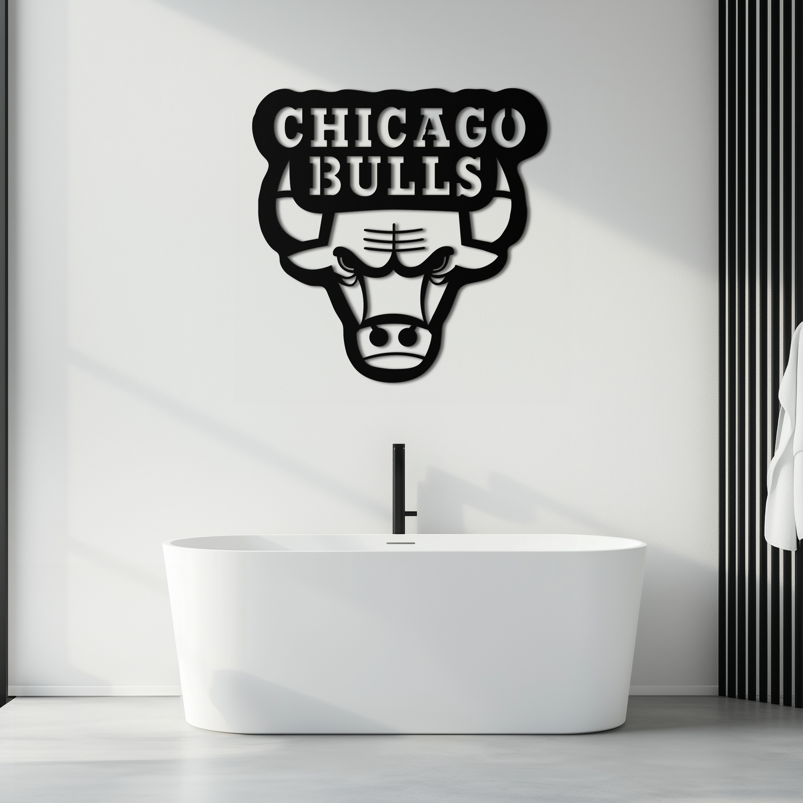 Chicago Bulls Logo Metal Duvar Sanatı – Spor Hayranları için Simgesel NBA Takım Amblemi- KAF672