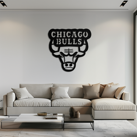 Chicago Bulls Logo Metal Wall Art – Iconic NBA Team Emblem for Sports Fans- KAF672